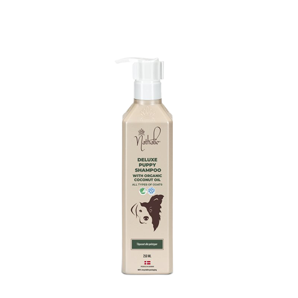 Nathalie Dog Puppy Schampo 250 ml är ett extra skonsamt schampo för valpar. Schampot innehåller ekologisk kokosolja och är svanen- och astmaallergimärkt!
