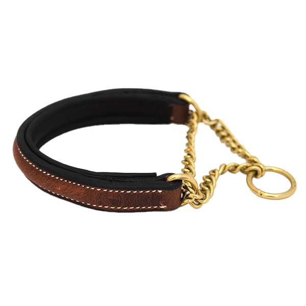 Jacson Asti Hundhalsband är ett elegant och funktionellt halvstryp-halsband för hundar som är tillverkat i mjukt, oljat vegetabiliskt läder.