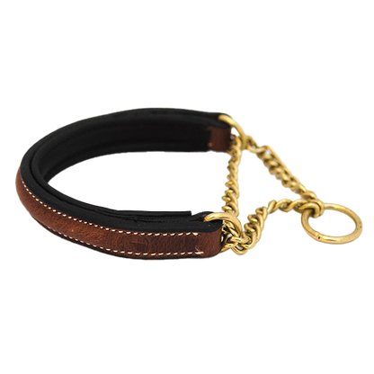 Jacson Asti Hundhalsband är ett elegant och funktionellt halvstryp-halsband för hundar som är tillverkat i mjukt, oljat vegetabiliskt läder.