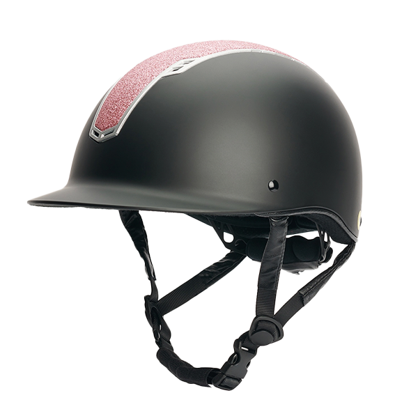 Jacson Philly Mips Ridhjälm Svart/Rosa är en säker, bekväm och stilfull ridhjälm som verkligen sticker ut med sina rosa glitterdetaljer!