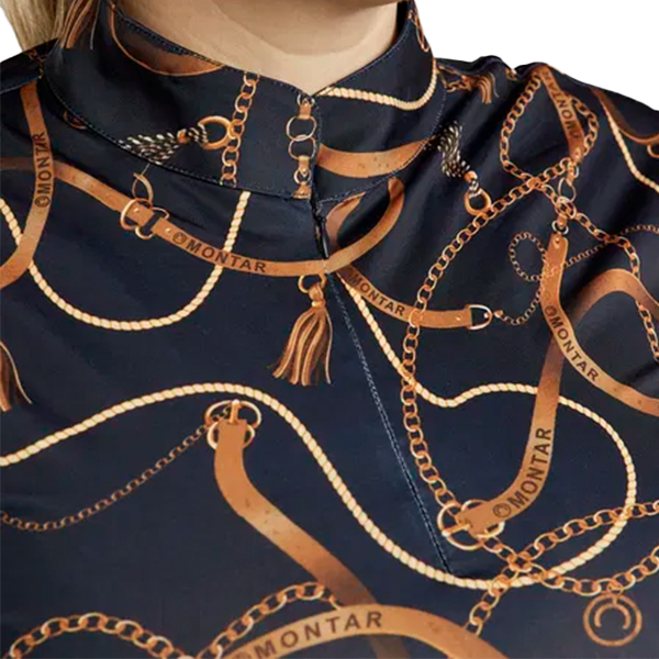 Montar Haily Långärmad Polotröja Curve är en elegant och funktionell ridtröja som är designad för ryttare som vill kombinera mode med maximal komfort.