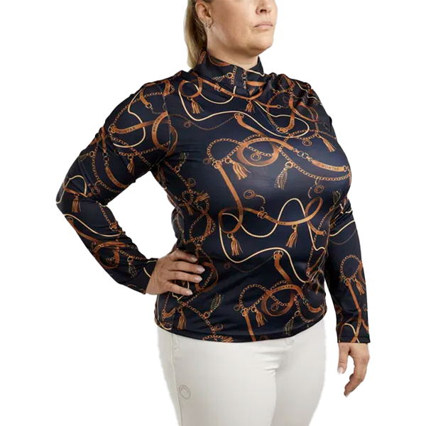 Montar Haily Långärmad Polotröja Curve är en elegant och funktionell ridtröja som är designad för ryttare som vill kombinera mode med maximal komfort.
