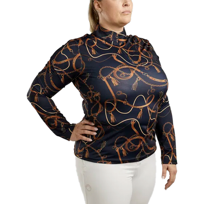 Montar Haily Långärmad Polotröja Curve är en elegant och funktionell ridtröja som är designad för ryttare som vill kombinera mode med maximal komfort.