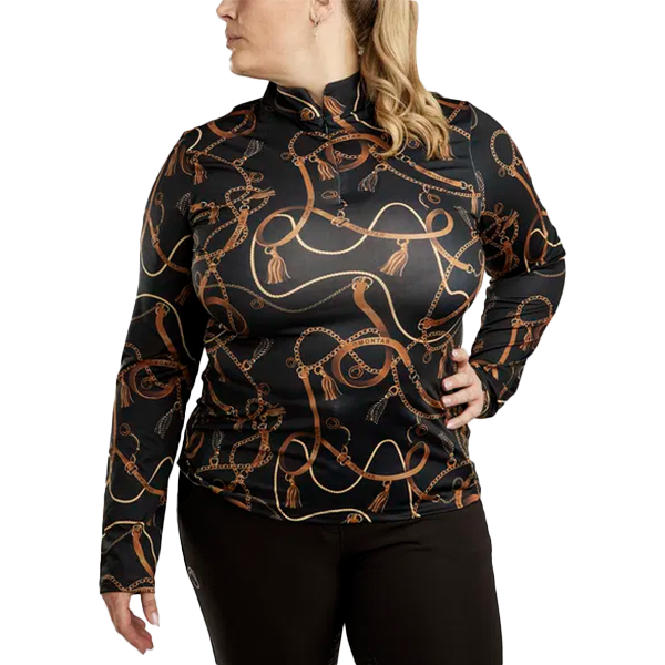 Montar Haily Långärmad Polotröja Curve är en elegant och funktionell ridtröja som är designad för ryttare som vill kombinera mode med maximal komfort.
